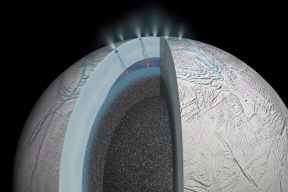 Американские ученые доказали, что активность гейзеров на Энцеладе связана с трением льдин на его южном полюсе