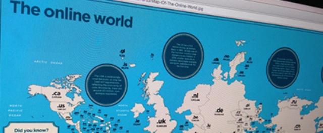 В Великобритании составили карту планеты по количеству интернет-доменов
