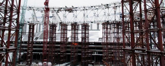 На стадионе «Нижний Новгород» смонтировали опорное кольцо крыши