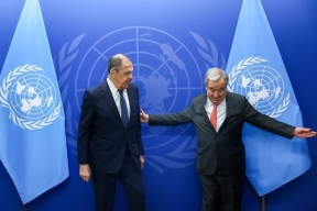 Глава МИД РФ Лавров и генсек ООН Гутерриш проводят встречу в Нью-Йорке
