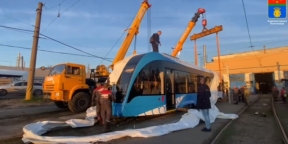 Первые два новых трамвая из 62-х ожидаемых поступили в Волгоград