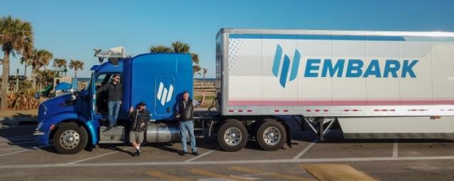Беспилотный грузовик Embark проехал по США от побережья до побережья
