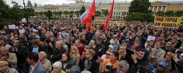 В Петербурге в митинге против моста Кадырова приняли участие 350 человек