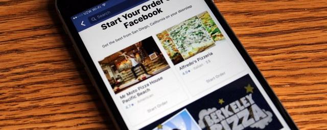 Facebook тестирует функцию заказа еды из ресторанов