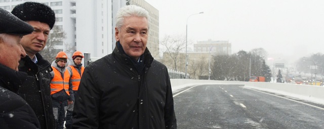 Мэр Москвы Собянин открыл новую эстакаду на Волоколамском шоссе