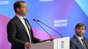 Dmitry Medvedev at the party congress