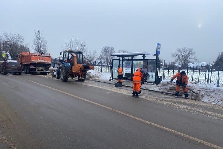 В городском округе Пушкинский прошел сильный снегопад