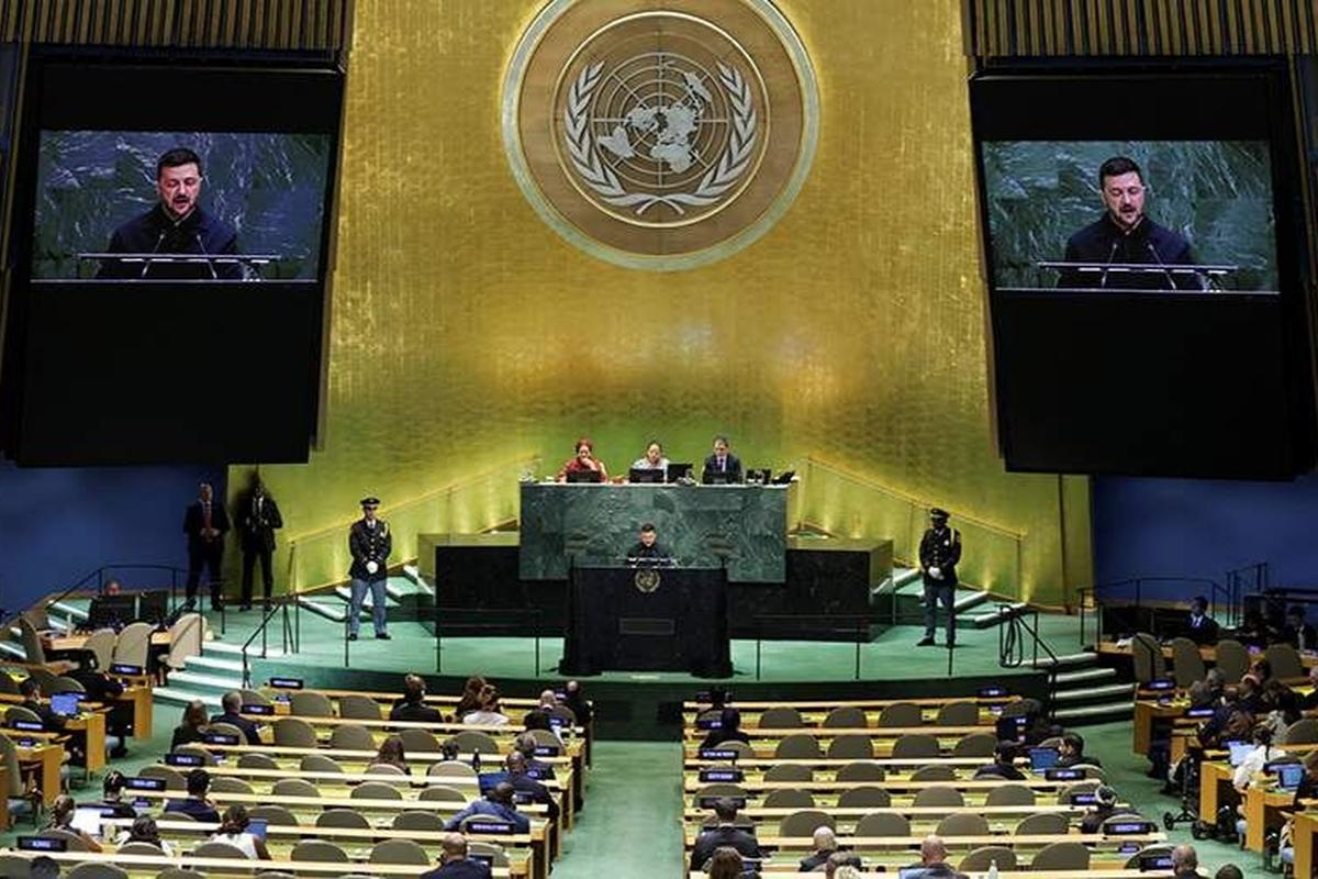 На выступлении Зеленского на ГА ООН зал был почти пуст