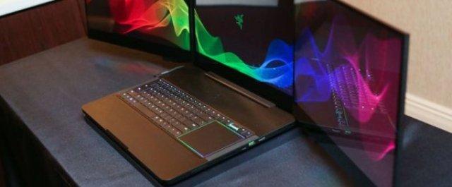 Компания Razer на выставке CES 2017 показала ноутбук с тремя дисплеями