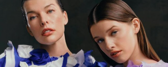 Милла Йовович вместе с дочерью Эвер сняли для рекламы дизайнерской одежды
