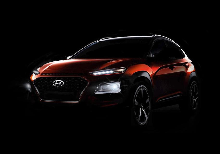 Hyundai рассекретил внешний дизайн нового кроссовера Kona