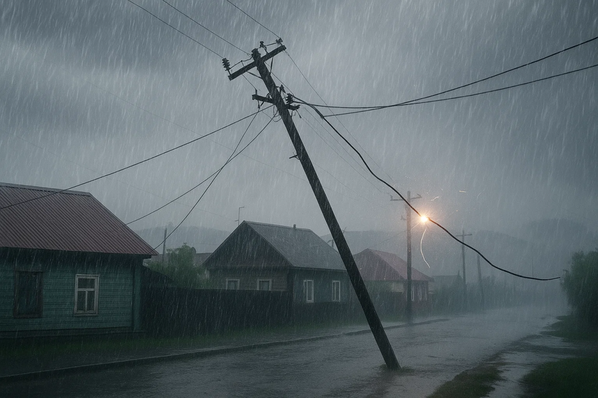 Ливень нарушил электроснабжение и затопил улицы Кызыла