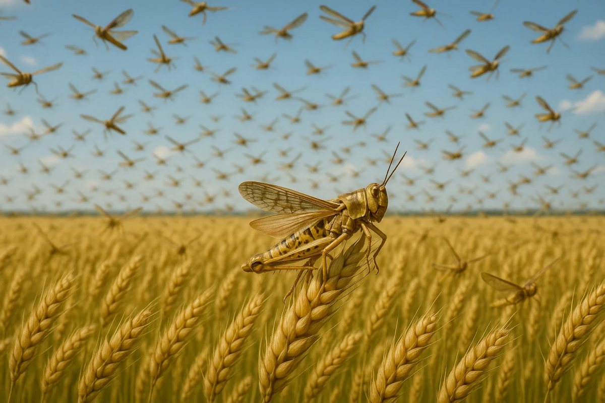 В Астраханской области введён режим ЧС из-за саранчи на 19 тыс. га