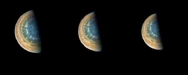 Зонд Juno запечатлел провал южного полюса Юпитера