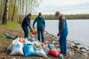 Жители Тюменской области провели экоакцию и очистили берега озера Андреевское от мусора