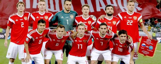 Сборная России по футболу поднялась на 38-е место в рейтинге ФИФА