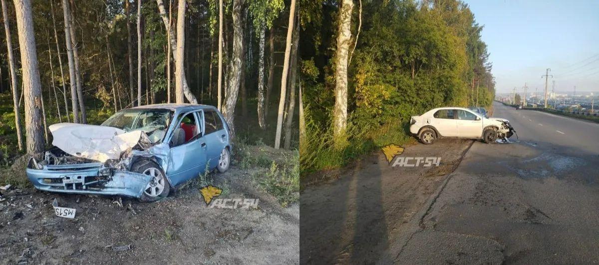 В Новосибирске женщина пострадала в лобовом столкновении двух автомобилей