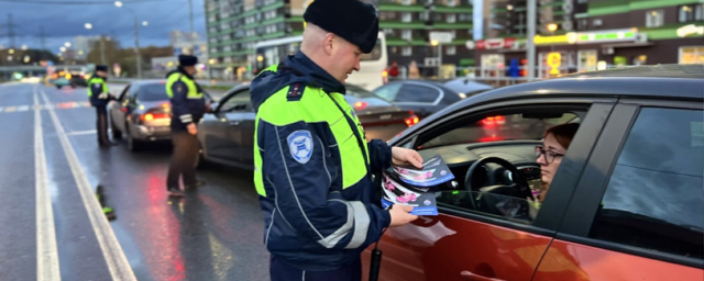 В Красногорске инспекторы ГИБДД напоминают водителям правила проезда пешеходного перехода