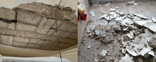 В Красноярске в аварийном доме, который расселят в 2035 году, частично обрушился потолок