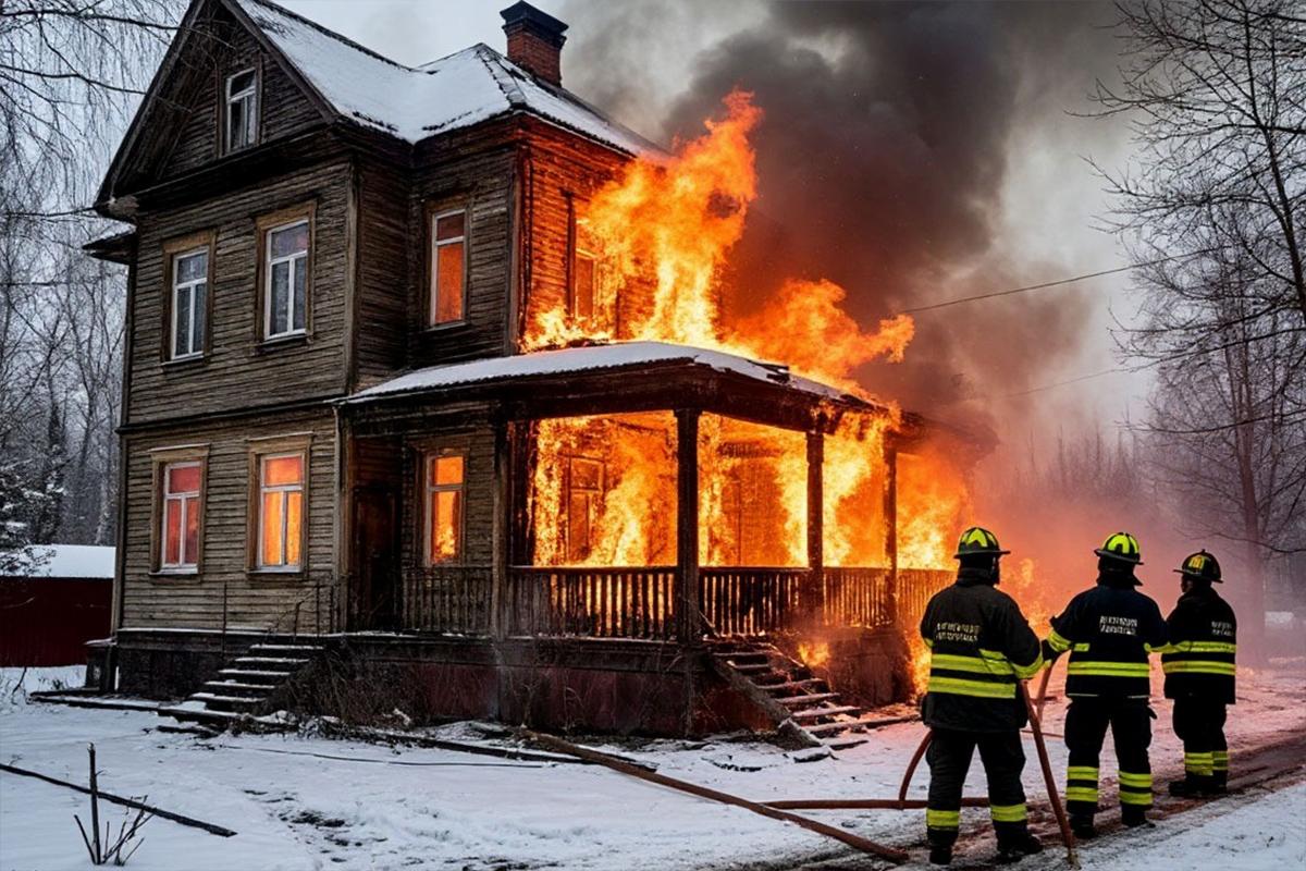 «Выбегали в чем были»: в Хакасии полыхает двухэтажка, жильцов эвакуировали среди ночи