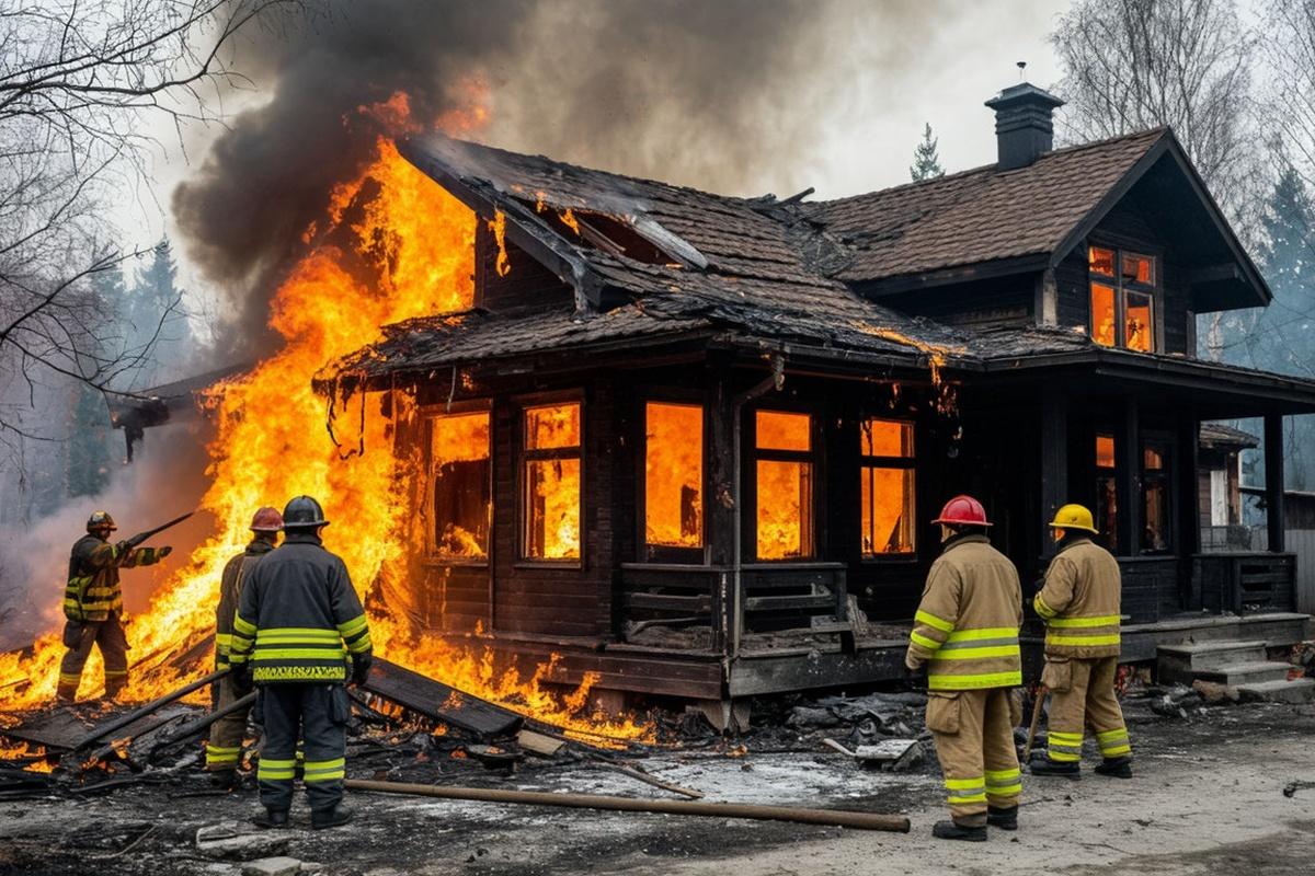 Мужчина с ребенком сгорели в частном доме в Брянской области
