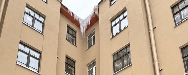 В центре Петербурга глыба льда обрушилась на маму с двухлетней девочкой