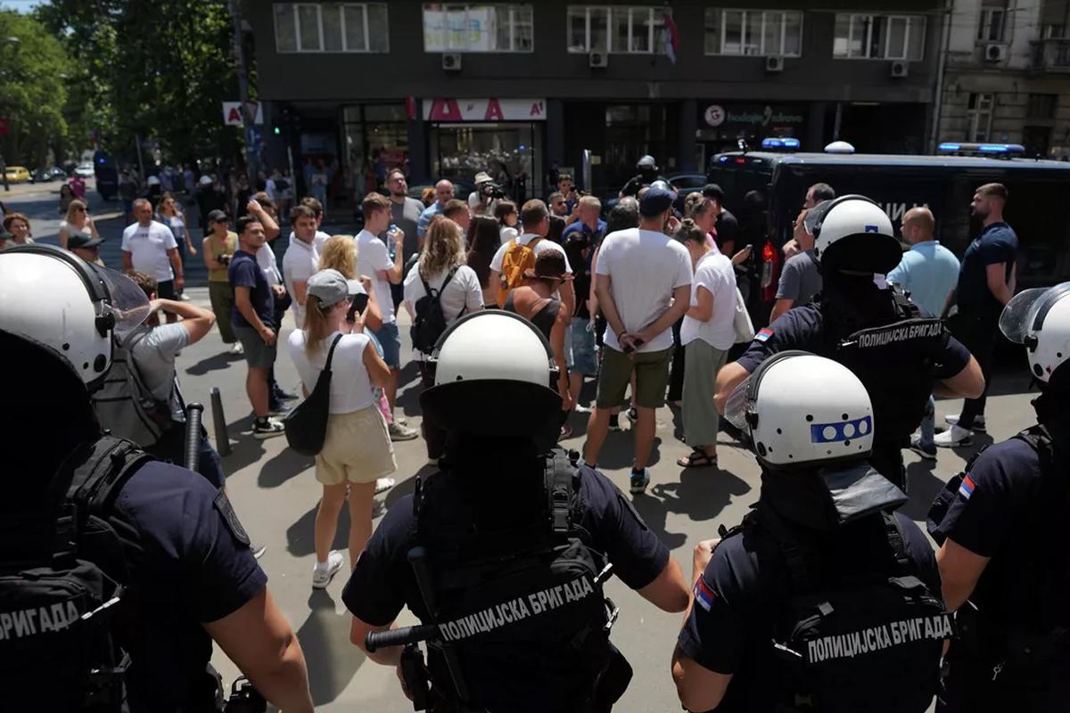 Dozens injured and 47 detained in overnight riots in Serbia
