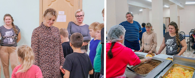 Глава г.о. Клин Алена Сокольская навестила временных переселенцев из Белгородской области