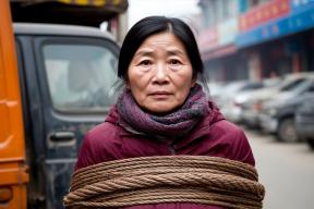 Ради проверки мужа на измену китаянка привязала себя к грузовику и проехала несколько километров