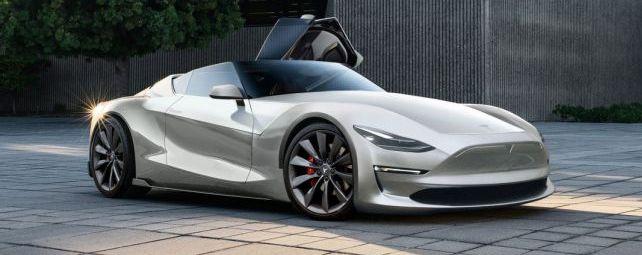 Опубликован рендер электрокара Tesla Roadster 2019