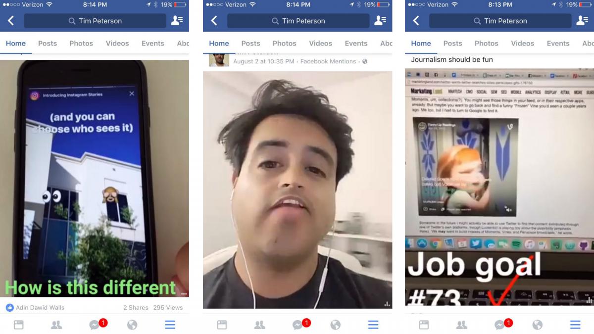 Facebook запускает вертикальные видео в смартфонах
