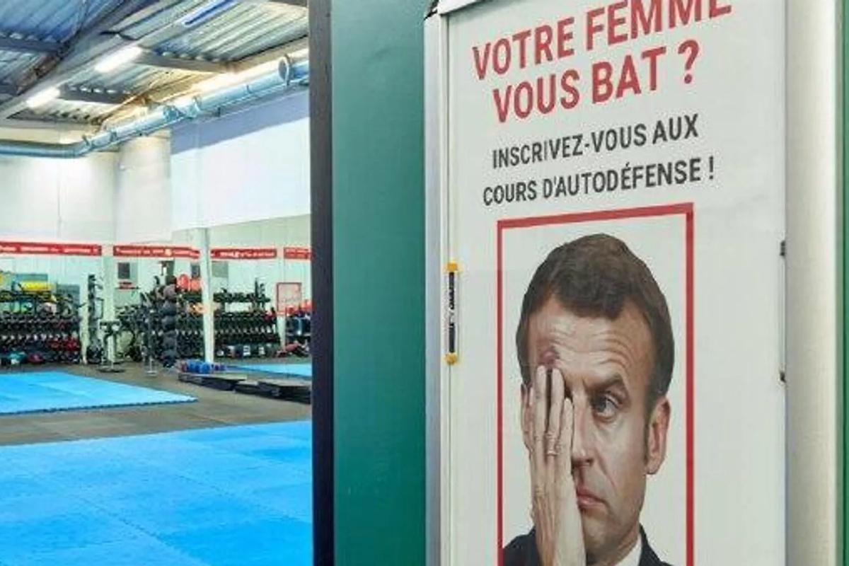 Во Франции высмеяли инцидент с Макроном рекламой самообороны