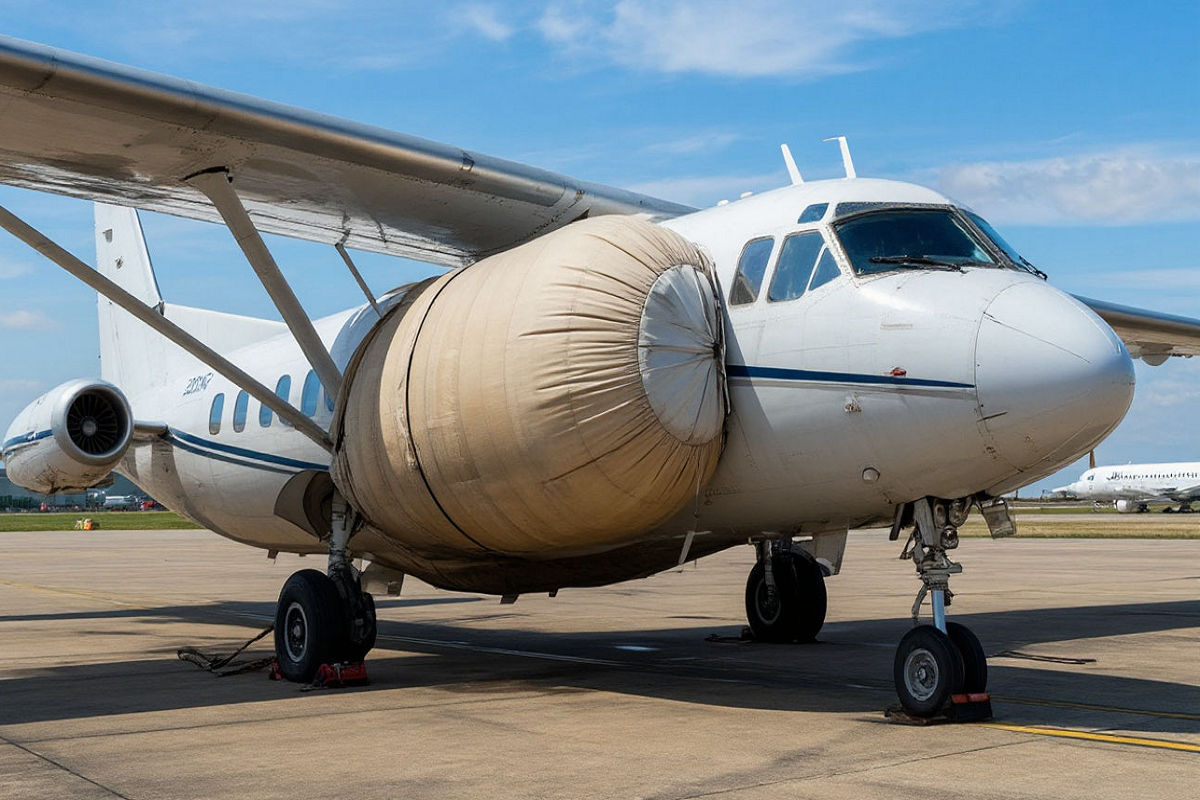 Индийские инженеры представили самолет с внешней подушкой безопасности