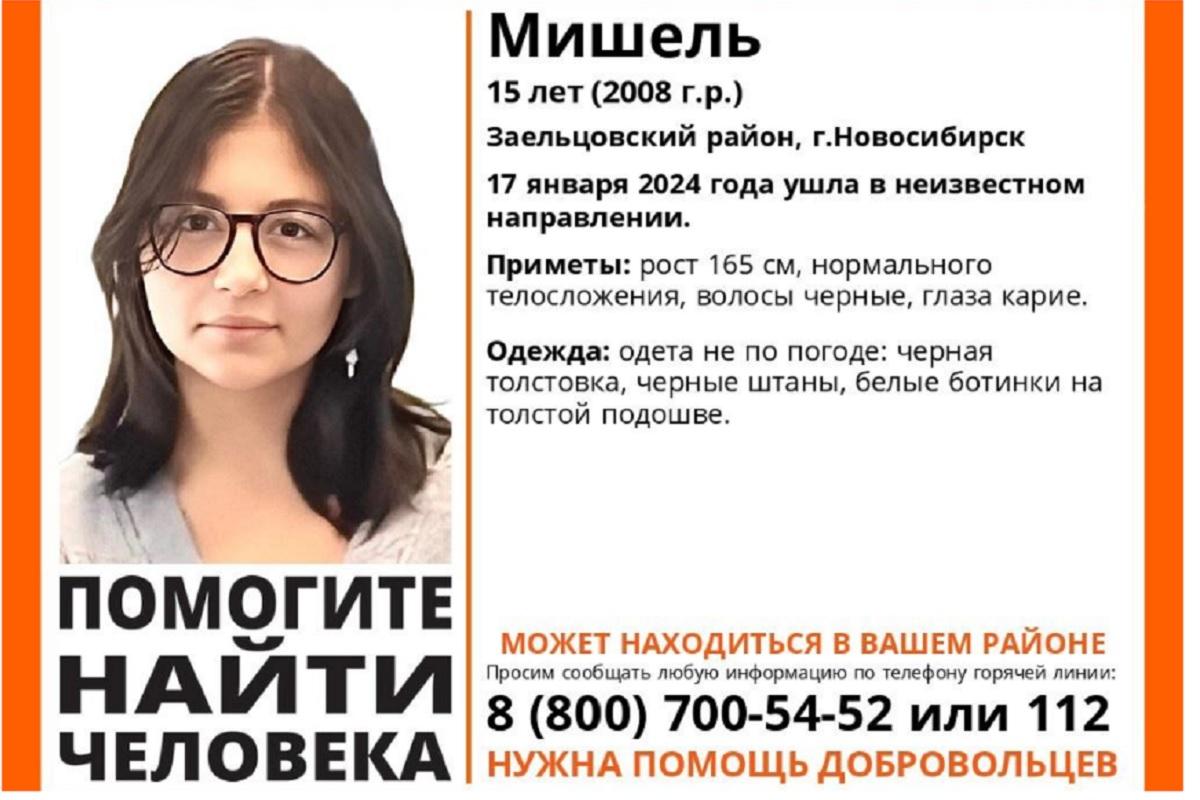 В Новосибирске снова ищут 15-летнюю девочку по имени Мишель, ребенок был одет не по погоде