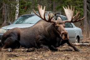 За 10 дней на дорогах Кузбасса произошло несколько ДТП с участием животных