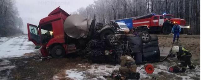 В Тульской области девять человек погибли в аварии с микроавтобусом и грузовиком