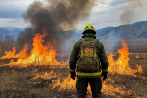 Огонь пошел в горы: в Туве закрыли леса из-за человеческого фактора — горит 156 гектаров