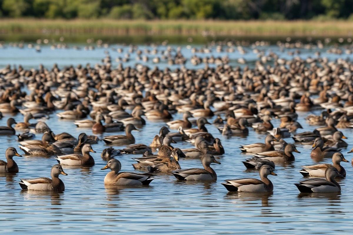 Огромная стая уток закрыла небо над озером Ханка в Приморье