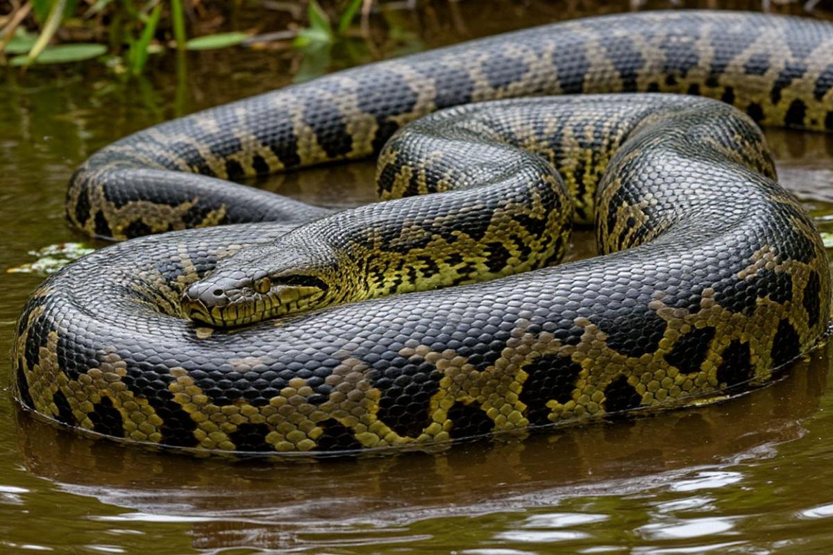 В Бразилии спасатели выловили пятиметровую анаконду из бассейна с людьми