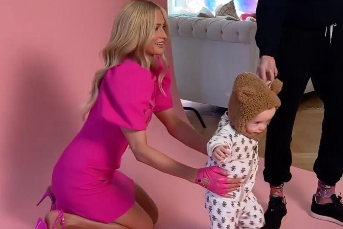 Paris Hilton shares footage of her son Phoenix's first steps with the public