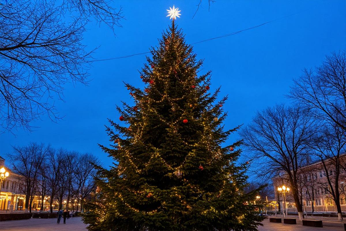 В Биробиджан на главной площади зажглась «зимняя сказка»