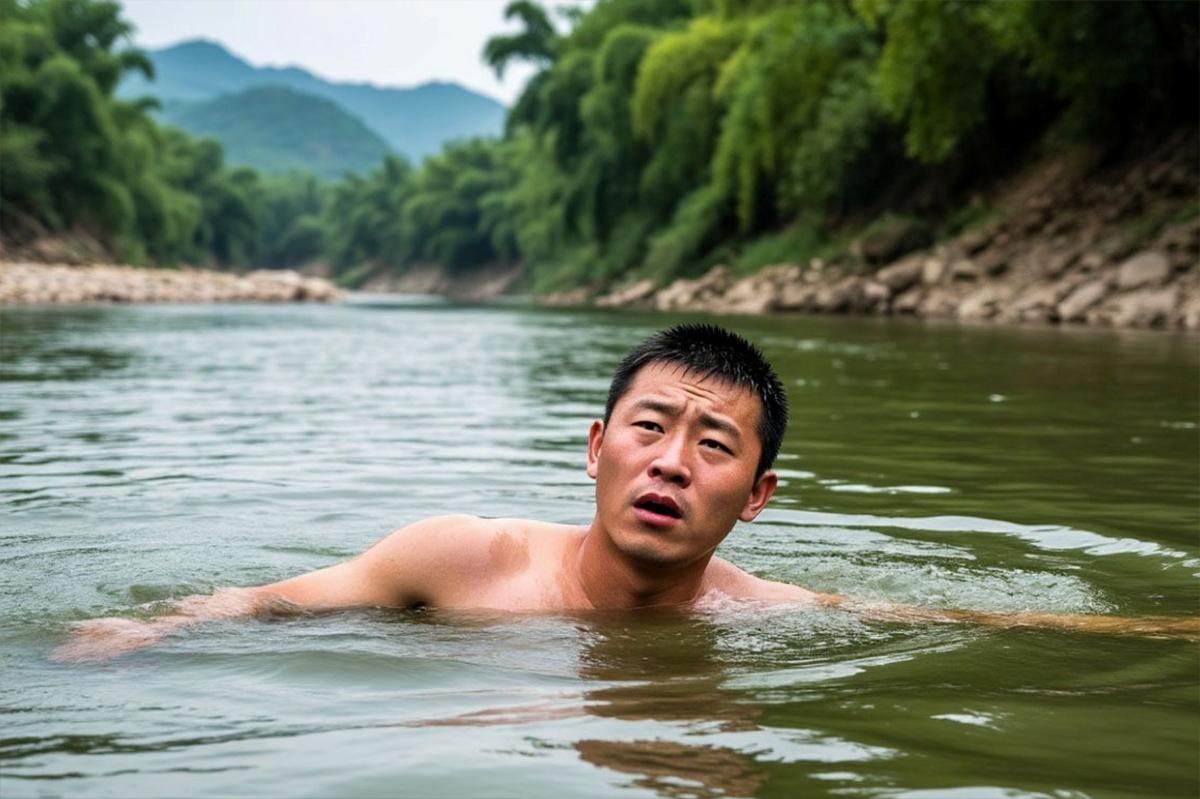 Наглый нудист целый месяц шокировал горожан своими заплывами в центре китайского города