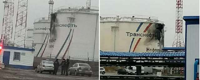 В Сети появились первые снимки нефтебазы в Орловской области, атакованной беспилотником