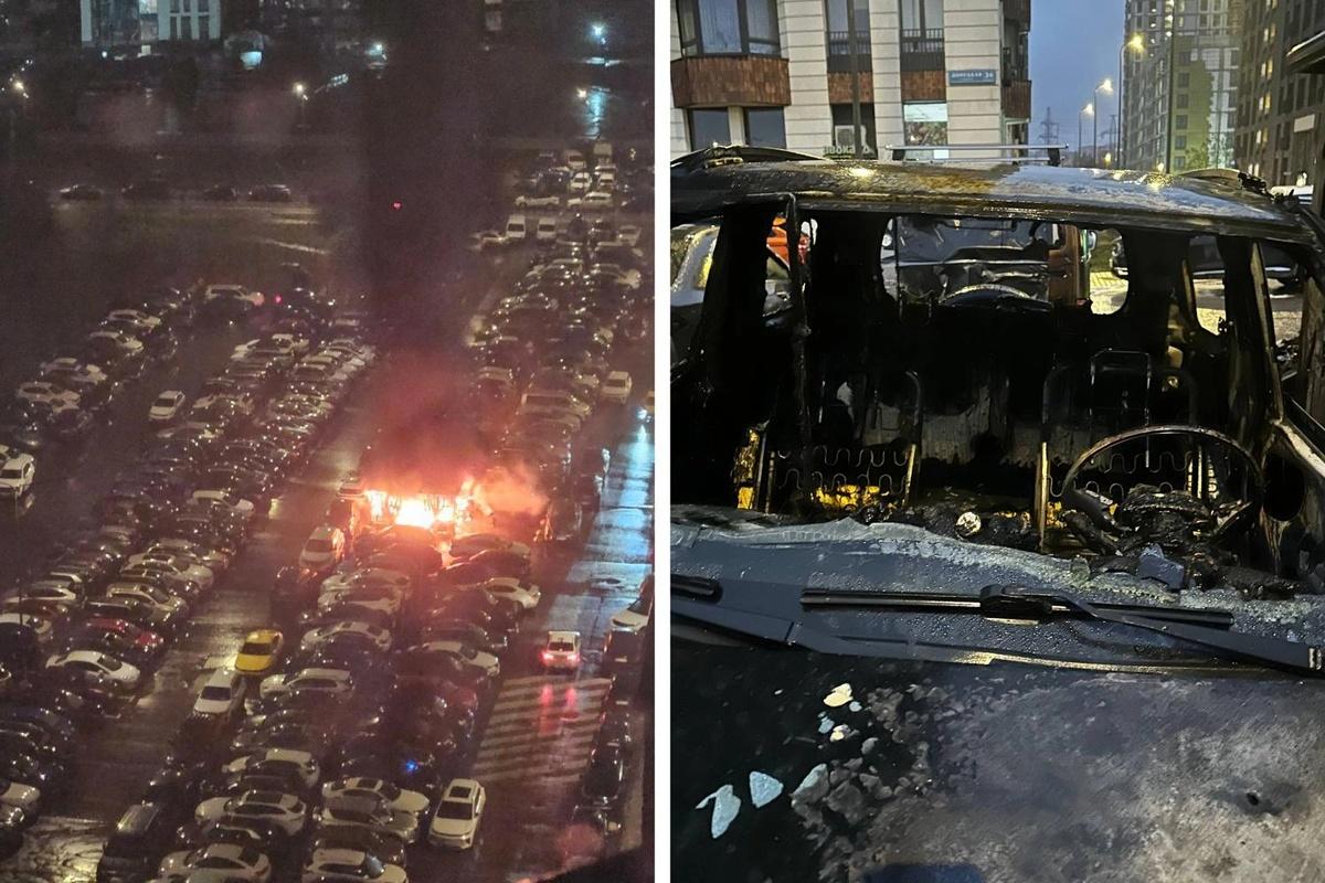 В Москве ночью сгорели несколько машин — полиция ищет преступников