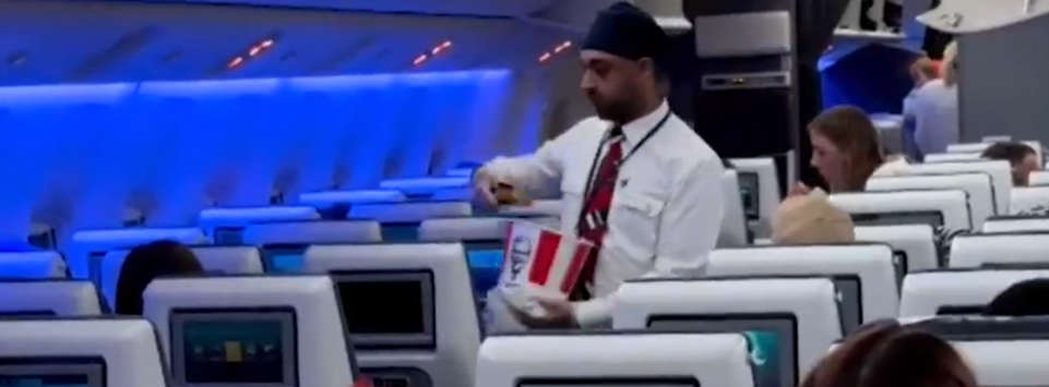 British Airways fed passengers flying from Turks Island with KFC chicken