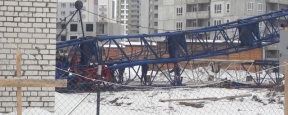В Самаре во время демонтажа упал строительный кран