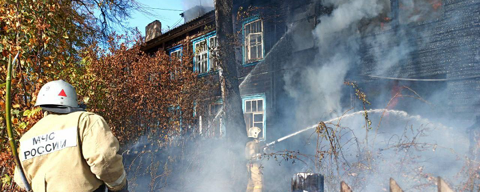 В Волжске произошел пожар в расселенном доме