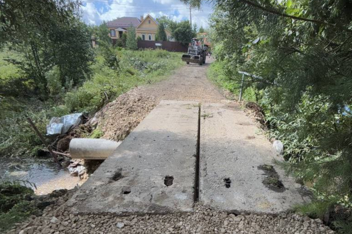 В Рузском муниципальном округе оперативно восстановили мост через Поношу