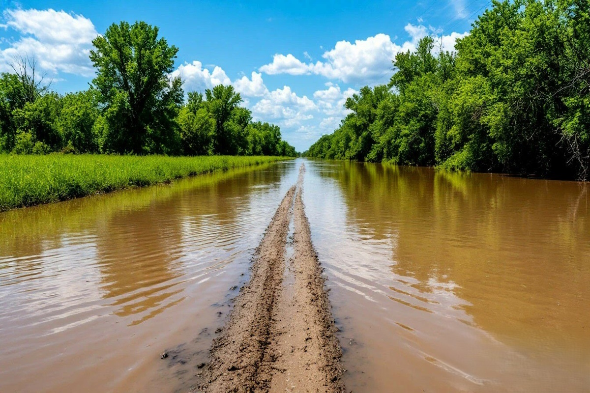 Уровень воды в реке Чепца резко вырос из-за затяжных дождей