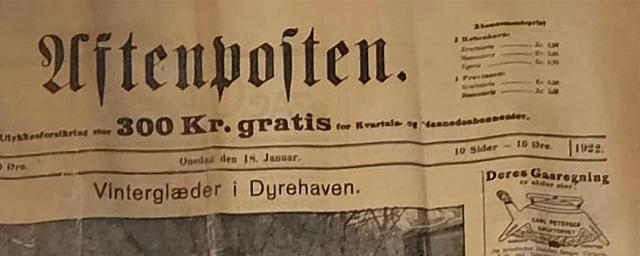 В Дании электрик в старом доме нашёл газету, выпущенную 18 января 1922 года